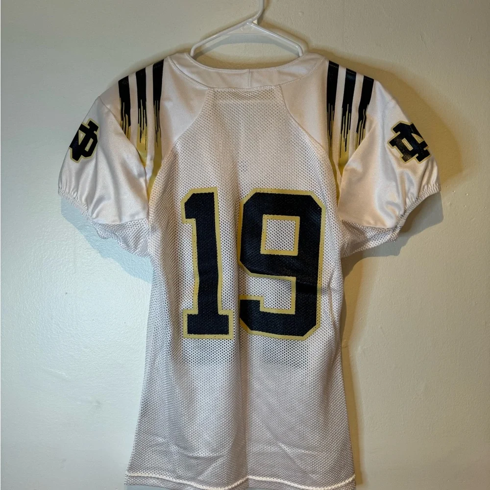 Adidas Notre Dame Fighting Irish #19‎ Game Worn Jersey Size 44 White Football